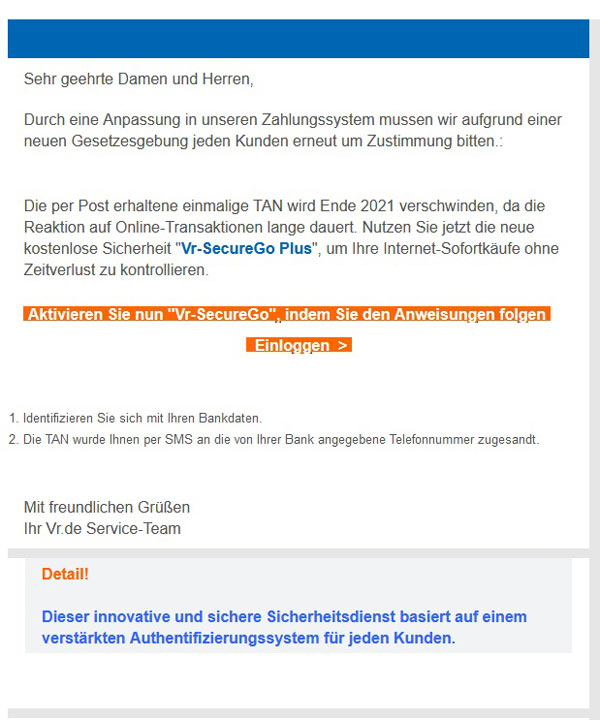 Phishing-Mail SecureGo