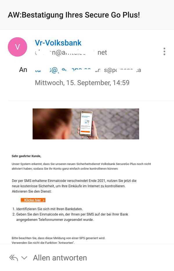 Phishing-Mail SecureGo