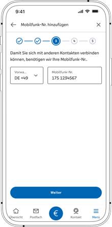 Wero: Mobilnummer auswählen