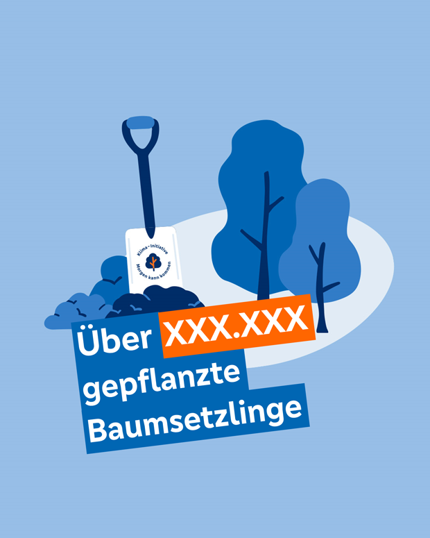 Illustration mit Anzahl der gepflanzten Baumsetzlinge