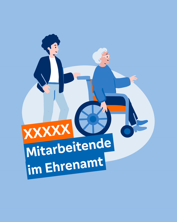 Illustration mit Anzahl der Mitarbeitenden im Ehrenamt