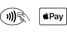 Kontaktlos-Symbol und Apple Pay-Logo